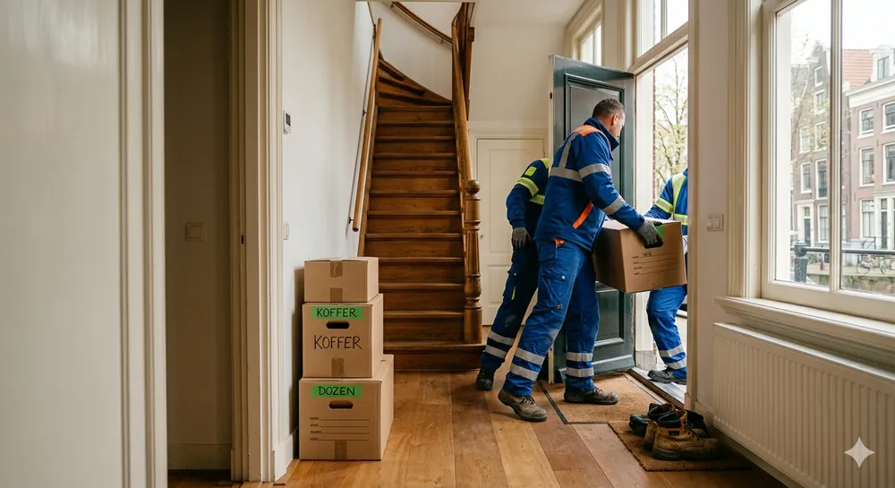 Spoedontruiming team aan het werk